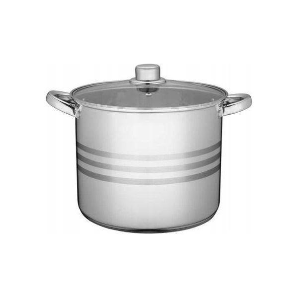 Pentola Alta In Acciaio Inox Con Coperchio - Induzione-image