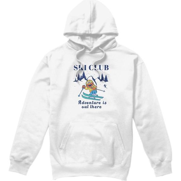 Sesame Street - Felpa Con Cappuccio "Sci Club Adventure"" Per Uomo/Donna Unisex TV27476 (L) (Bianco)"-image