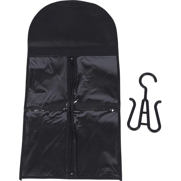 5 Set Di Borse Porta-Estensioni Per Capelli, Antipolvere, Impermeabili, In Pvc Trasparente, Morbide, In Tessuto Non Tessuto, Per Parrucche Multiple, Articoli Per Capelli, Nero-image