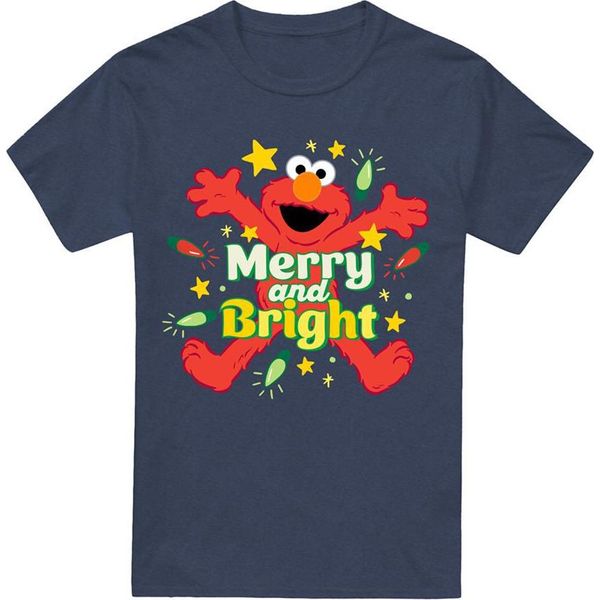 Sesame Street - Maglietta "Happy Holidays"" Per Uomo/Donna Unisex, Screziata TV27310 (3XL) (Blu Reale)"-image