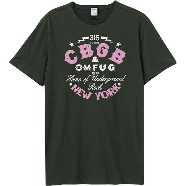 Amplified - Maglietta "Cbgb"" Per Uomo/Donna Unisex, Logo GD4193 (L) (Charcoal)"-image