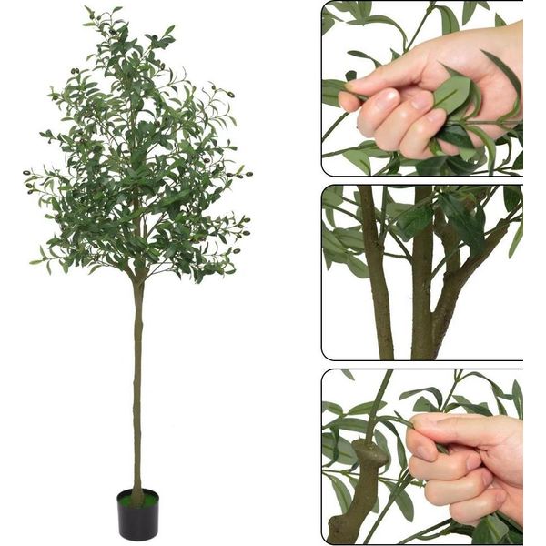 Ulivo Artificiale, Aspetto Realistico, Facile Da Curare, Verde-A, 180Cm-image