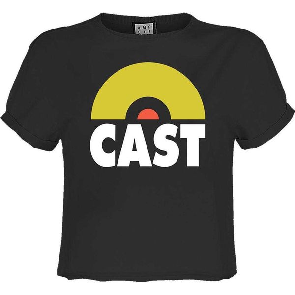 Amplified - Top Corto Da Donna, Logo GD4179 (M) (Charcoal/Yellow)-image
