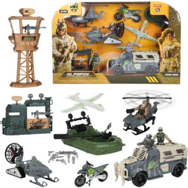 Toi-Toys Alfafox Set Da Gioco Xl Di 6 Veicoli Militari Con Figure E Accessori Per Bambini Dai 3 Anni In Su-image