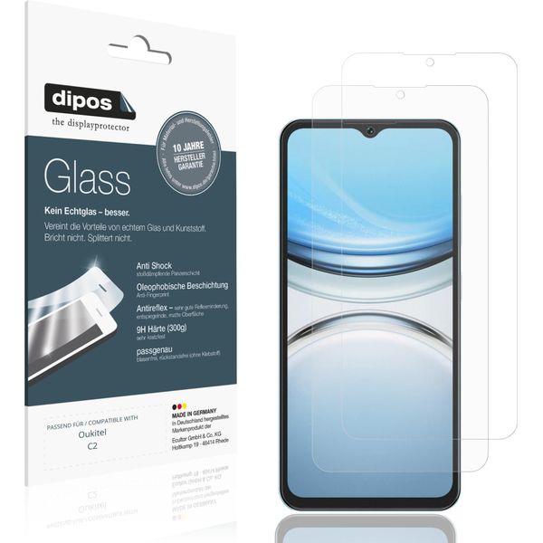 2X Pellicola Protettiva Per Oukitel C2 Protezione Opaco Vetro Flessibile 9H Dipos-image