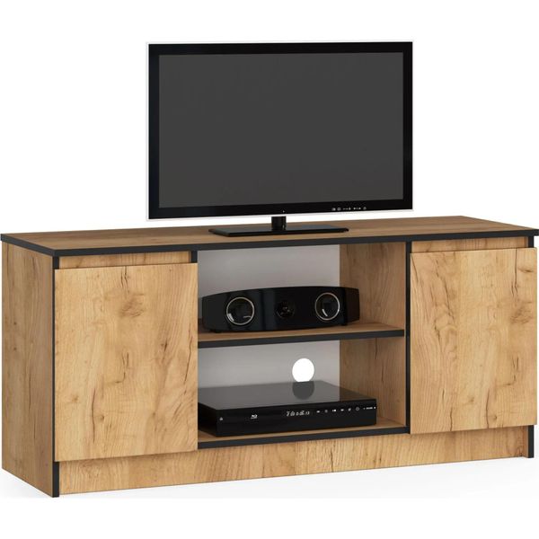 Mobile Tv 120 Cm In Colore Rovere Con Spazio Di Archiviazione E 2 Cassetti-image