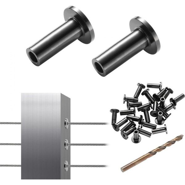 Confezione Da 101 Manicotti Protettivi In Acciaio Inox T316 Per Cavi A Fune Da 1/8 Di Pollice - Set Di Manicotti In Acciaio Inox Per Cavi A Fune - Accessori Di Sicurezza Professionali-image
