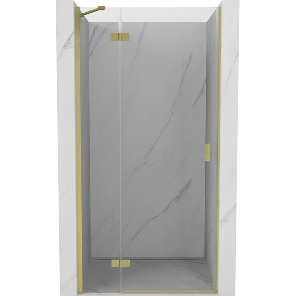 Mexen Mist-H Porta Doccia A Battente Sinistra 80 Cm, Trasparente, Oro Spazzolato - 8A5-080-000-55-00-L-image