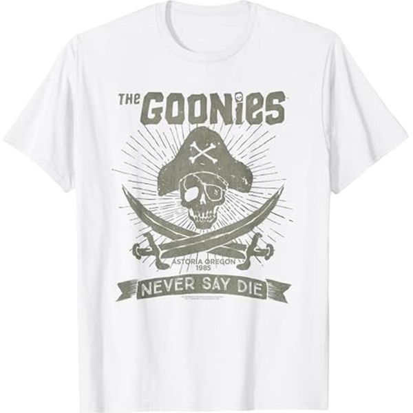 The Goonies - Maglietta "Never Say Die"" Per Uomo/Donna Unisex TT809 (L) (Bianco)"-image
