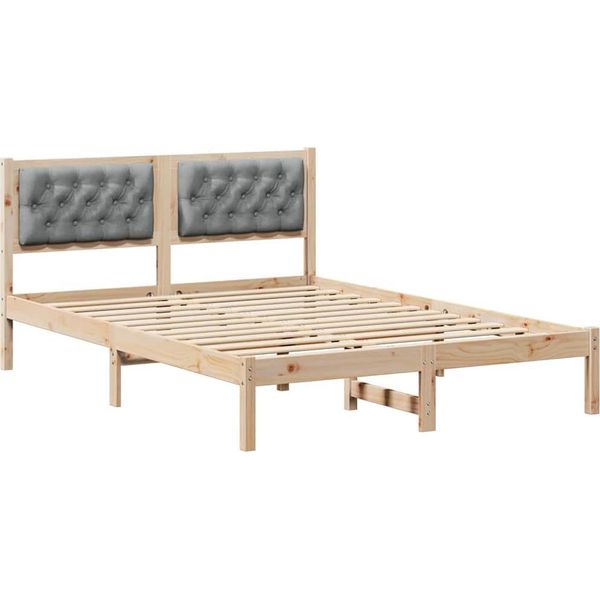 Vidaxl Struttura Letto Grigio Chiaro 150 X 200 Cm In Legno Di Pino Massiccio-image