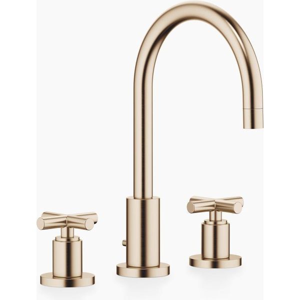 Dornbracht Tara MéLangeur De Lavabo à Trois Trous Avec Garniture D'éCoulement, Bec Pivotant à 360°, Saillie 165Mm, 20713892-46, 20713892-46-image