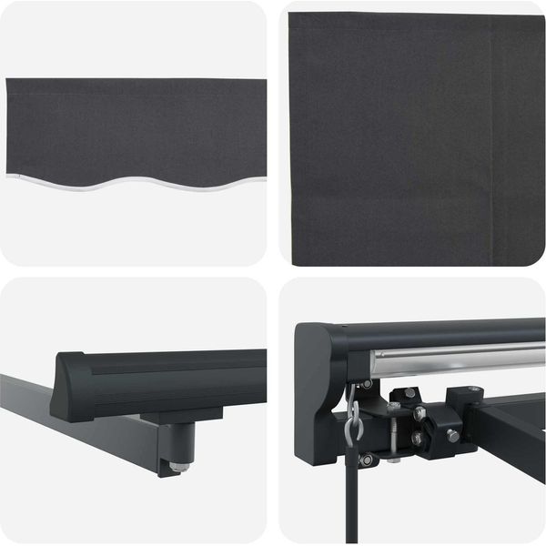 Vidaxl Tenda Da Sole Retrattile Grigio E Antracite 350 X 250 Cm-image