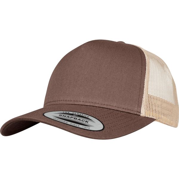 Flexfit 6506T | Cappello A 5 Pannelli Retro Trucker 2-Tone, Materiale Twill - Colore: Marrone/Khaki - Taglia: Unica-image