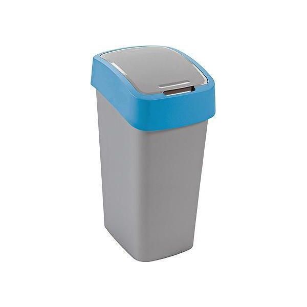 Cestino Curver Flip Bin, 9 Litri, Grigio Argento/Blu, Per Rifiuti-image