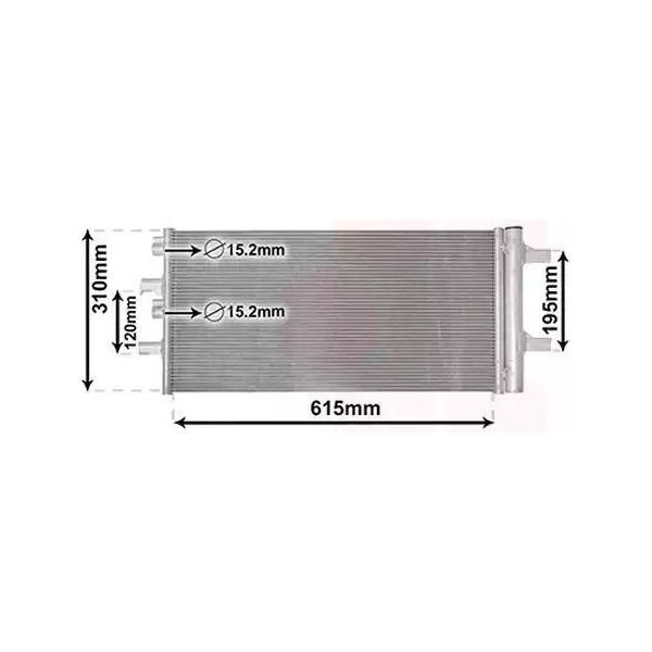 Van Wezel 06015702 - Oe 64539271207 Condensatore Aria Condizionata Con Essiccatore Per X2 (F39), X1 (F48), Serie 2 (F46), Serie 2 (F44), Serie 2 (F45), Serie 1 (F40), F60-image