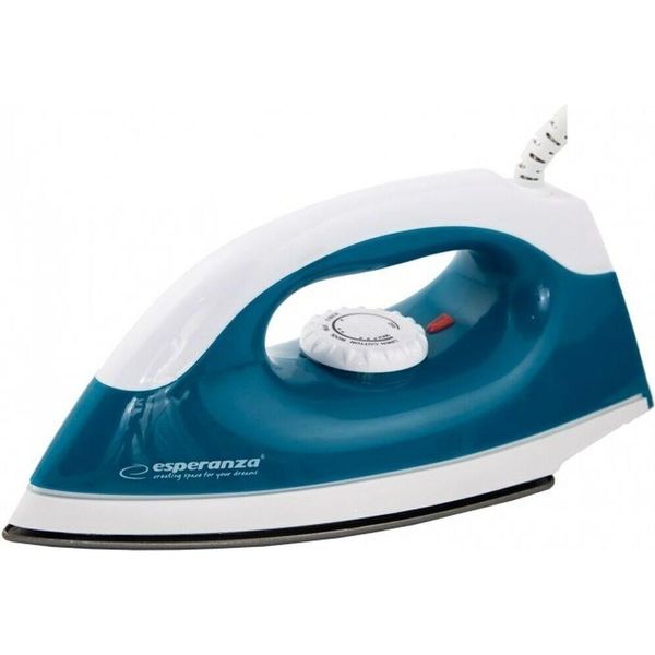 Esperanza Travel Iron Smoother Dry Iron Non-Stick Soleplate 1200 W Blue, White-image