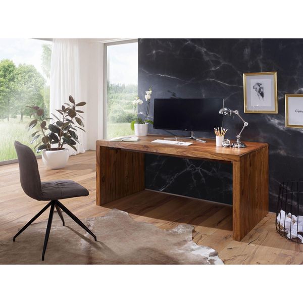 Wohnling Design Scrivania In Legno Massiccio Di Sheesham Naturale 180 X 90 X 76 Cm WL1.433-image