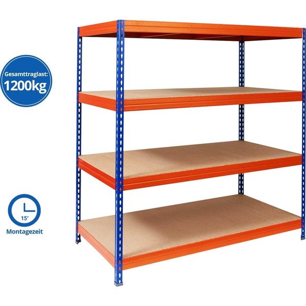 Sistema Di Scaffalature Ad Ampio Raggio Sistema Di Scaffalature Per Carichi Pesanti Scaffalatura Per Cantine Selezione Gigante Arancione 160X150X80 Cm-image
