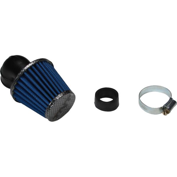 Filtro Aria Tnt A Maglia D'acciaio Carbon Look, Angolato A 90 Gradi, Attacco 28 / 35 Mm-image