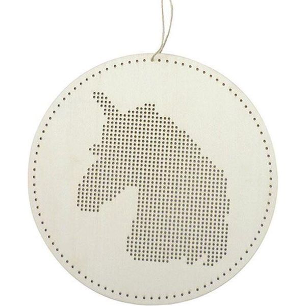 Quadro In Legno Da Appendere - Unicorno 22 X 22 Cm-image