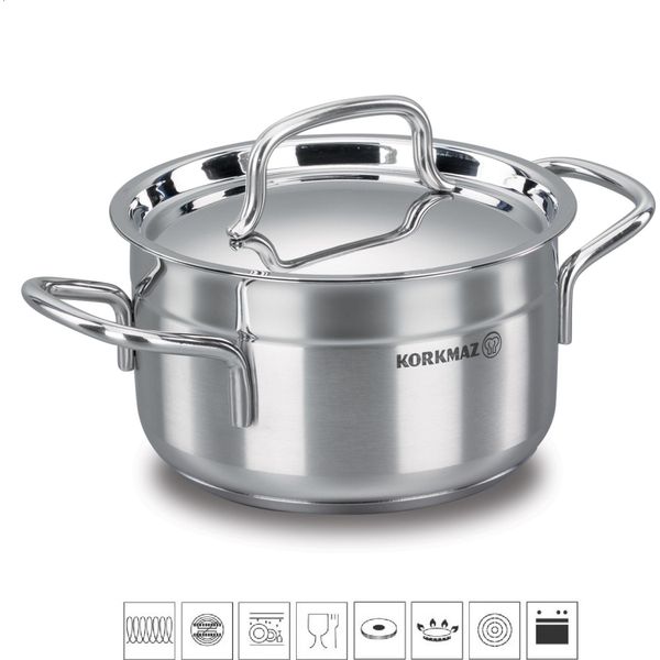 Korkmaz Alfa Pentola In Acciaio Inox 4L-image