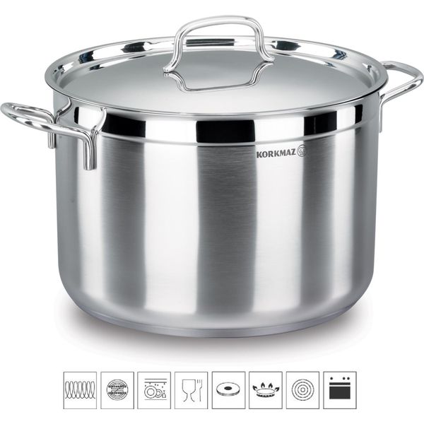 Korkmaz Alfa Pentola In Acciaio Inox 11L-image