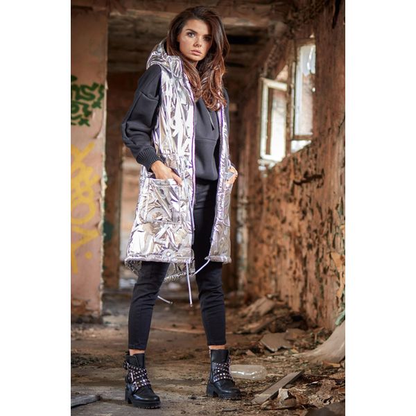 Gilet Da Donna Awama Elained A332 Argento L/Xl-image