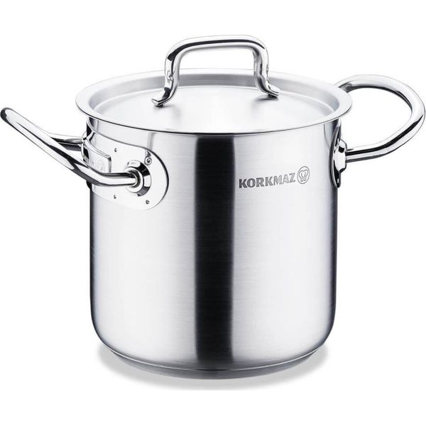 Korkmaz Proline Gastro Pentola Extra Profonda In Acciaio Inox A Induzione 20X20Cm Satin A2730-image