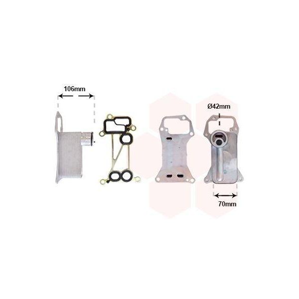 Van Wezel 06013717 Radiatore Olio Motore Per Bmw 3 Touring (E91) 3 Berlina (E90) 5 Touring (F11) 5 Berlina (F10) 3 Coupé (E92) 3 Cabrio (E93)-image