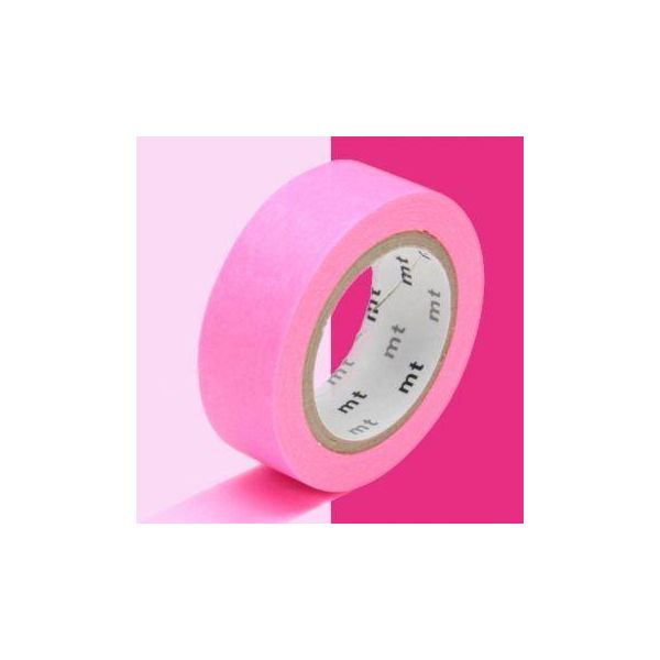 Nastro Adesivo Decorativo Monocolore - Rosa Fluo - 1,5 Cm X 7 M-image