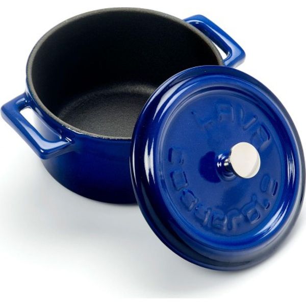 Lava Metal Mini Pentola In Ghisa Rotonda 10 Cm - Blu-image