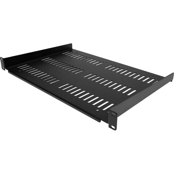 Startech.Com Mensola Rack 19" 1U - Ripiano Ventilato Per Armadio Rack 19 Pollici A Sbalzo Per Dispositivi E Apparecchiature Di Rete Non Installabili A Rack; Resistente: Supporta Fino A 25Kg, Profondità 30 Cm, Nera-image