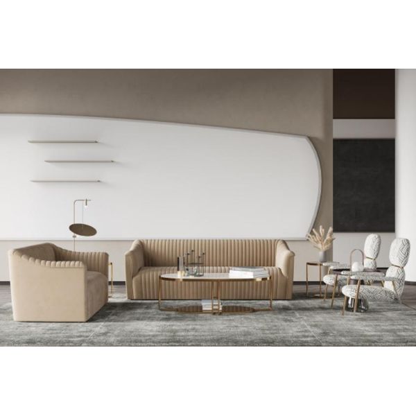 Set Di Divani 3+1 Posti Zona Giorno Relax Seduta In Velluto Design Divano Salotto Nuovo-image