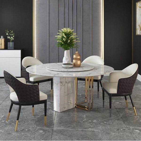 Tavola Rotonda Tavoli Di Design Tavoli Rotondi In Pietra Mobili Per La Sala Da Pranzo Tavoli Da Pranzo Moderni Nuovo-image