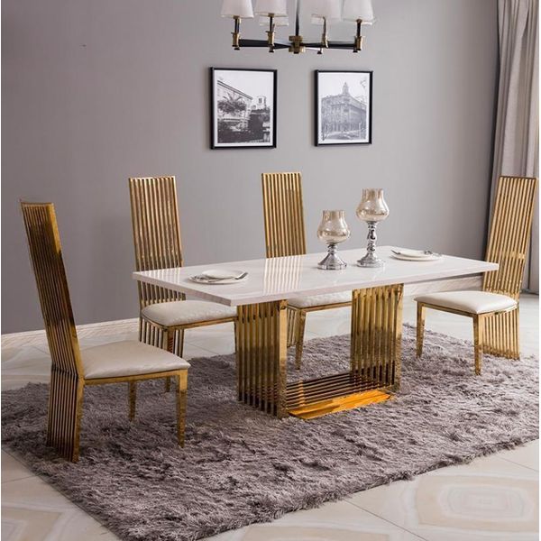 Tavolo Tavolo Da Pranzo In Metallo Mega Design Tavoli In Metallo 140X80 Sala Da Pranzo Mobili-image