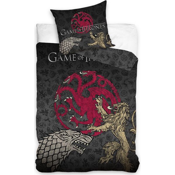 Carbotex Biancheria Da Letto In Cotone 140X200 Game Of Thrones Rosso Grafite C24-image