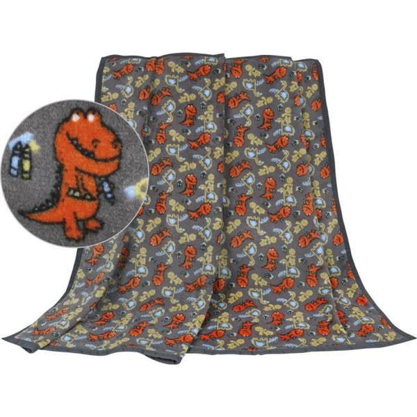 Coperta Per Neonati Ella Korall Micro Dinosaurus, Grigio, 100X155Cm-image