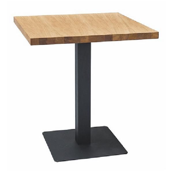 Tavolo Da Pranzo Kyrylo 1 - 80X80, Rovere / Nero-image