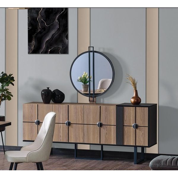Credenza Credenza Con Specchio Set Cassettiera Legno 193Cm-image