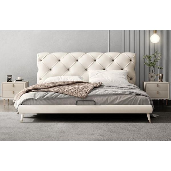 Letto Comodino 3 Pezzi Cameretta Design Moderno Letti Beige-image