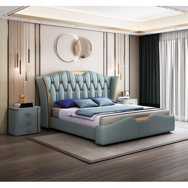 Letti Matrimoniali D'albergo Camera Da Letto Tappezzeria Design Mobili Metallo-image