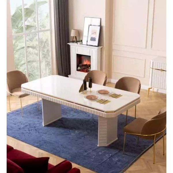 Tavolo 6X Sedie 7Pcs Sala Da Pranzo Tavolo In Legno Sala Da Pranzo Gruppo Nuovo Design-image