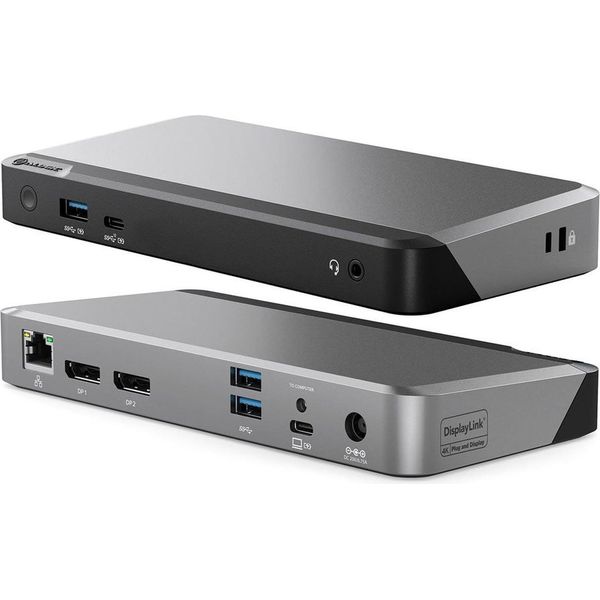 Alogic DX2 - Dockingstation - USB-C - 2 X Dp - 1Gbe - 100 Watt (DUPRDX2-WW)-image