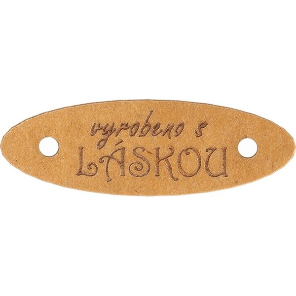 Carta Patch "Made With Love"" - Set Di 6 - 40X13 Mm - Marrone"-image