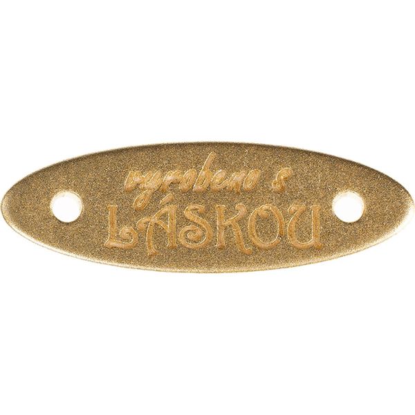 Toppa Di Plastica "Made With Love"" - Set Di 6 - 30X10 Mm - Oro"-image