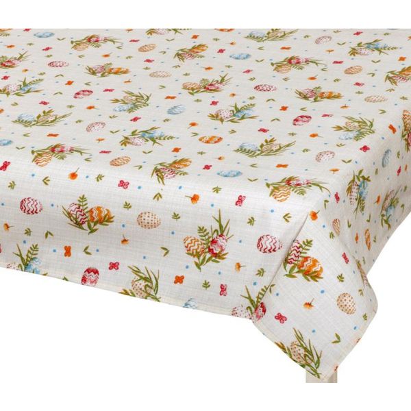 Tovaglia Pasqua - 100X100 Cm - Beige,Verde,Rosso-image