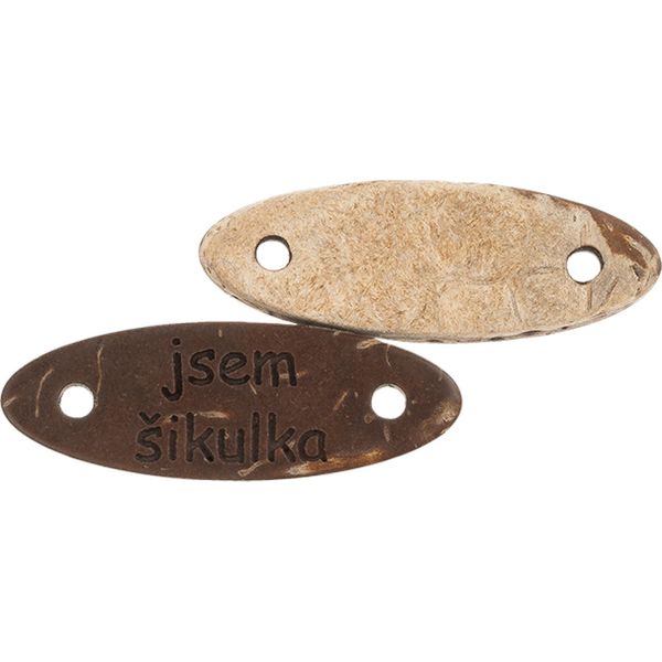 Toppa "Sono Una Noce Di Cocco Chic"" 28X10Mm - Set Di 2 - 28X10 Mm - Marrone"-image