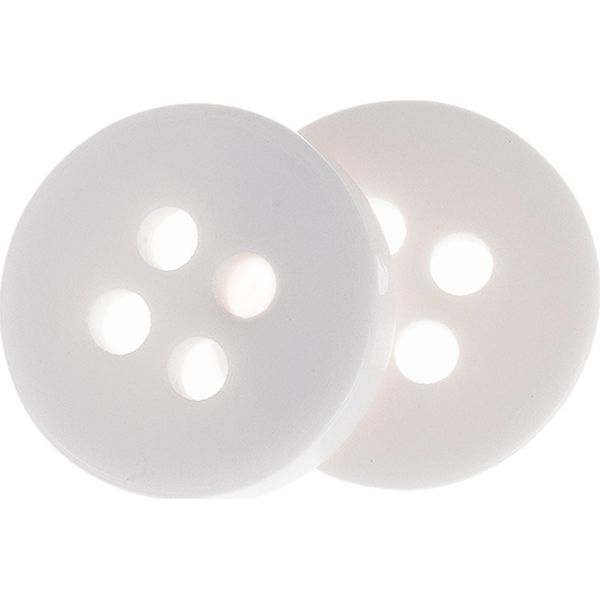 Bottone - Set Di 6 - Diametro 10 Mm - Bianco-image