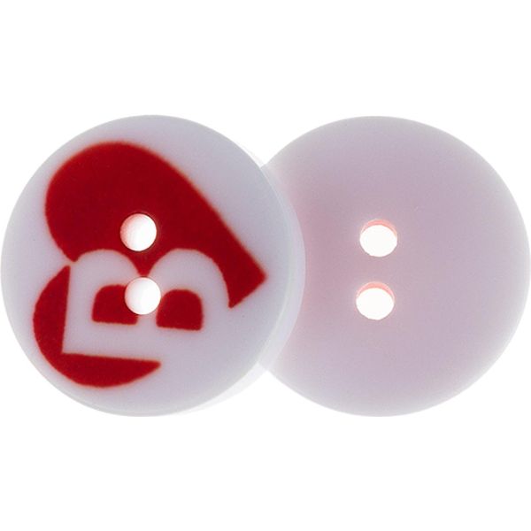 Bottone - Set Di 6 - Diametro 13 Mm - Rosso, Bianco-image