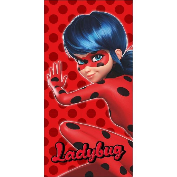 Miraculous Ladybug Telo Da Bagno In Piedi Telo Doccia Rosso 70 X 140 Cm 100% Cotone-image
